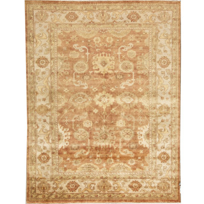 Tapis rouille et ivoire de haute qualité noué à la main