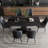Sindia Rectangular Modern Dining Set, Faux Marble Dining Table And Chair Set for 4-6-619532831-645394663-645394716