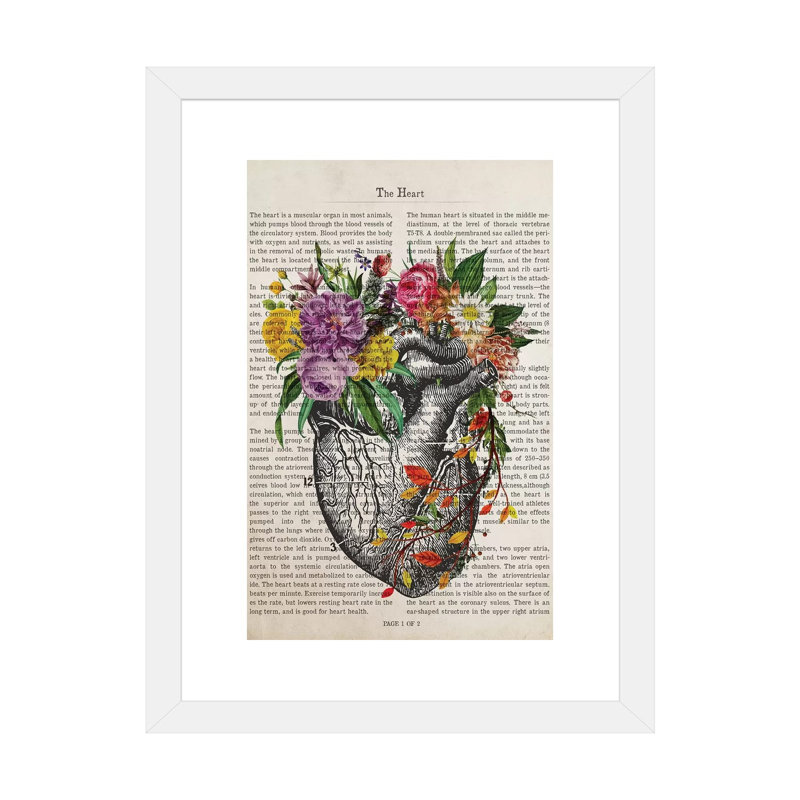 Reproduction d’art pixel the Heart par vieillis, Blanc, H 32 po x l 24 po x P 1 po, Papier encadré blanc