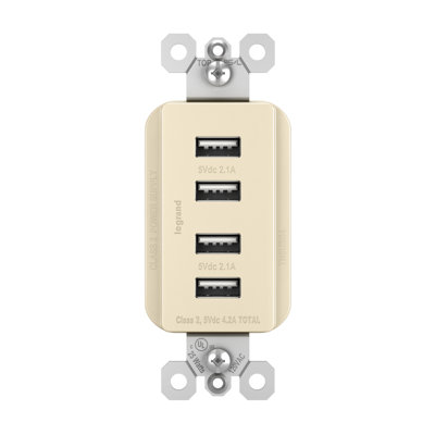 Radiant 4.2A Quad USB Type A Outlet
