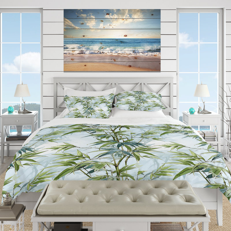 Literie Tropical Zen Bamboo  III, Housse de couette pour très grand lit et 2 très