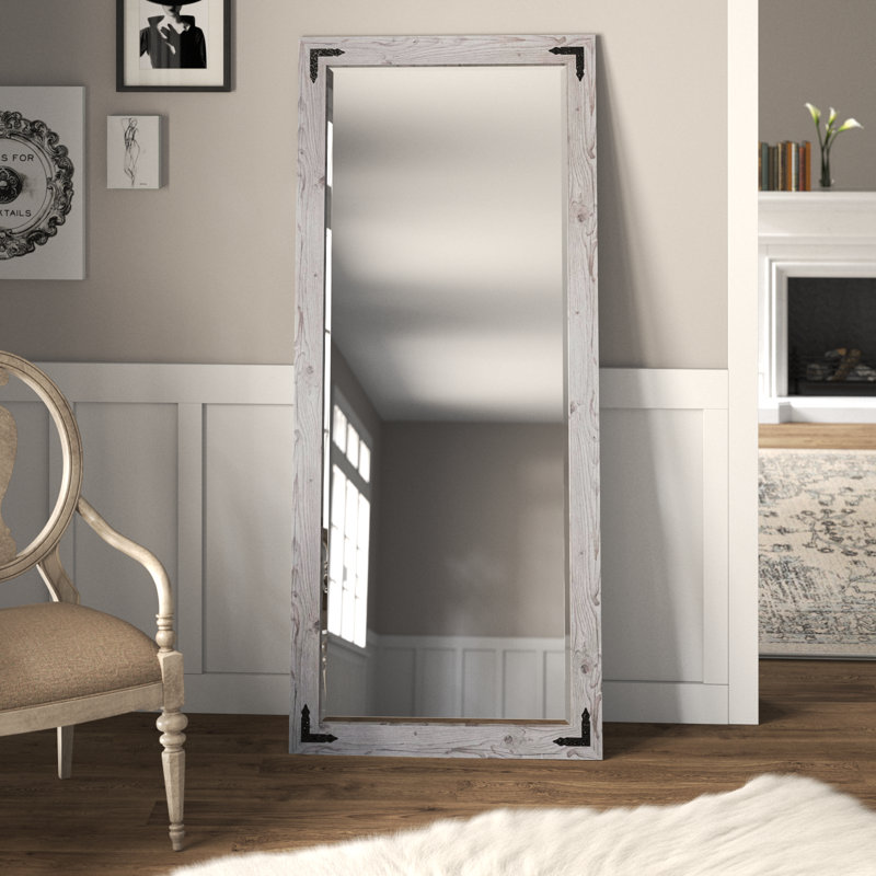 Heavner Rectangle Mirror, White Washed