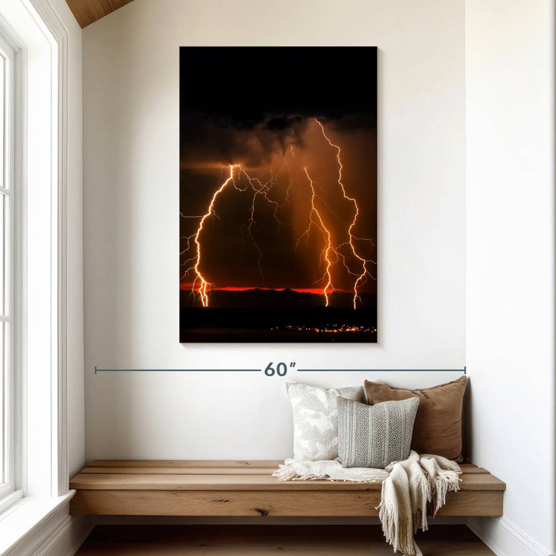 Orange Lightning, 24" H x 16" W