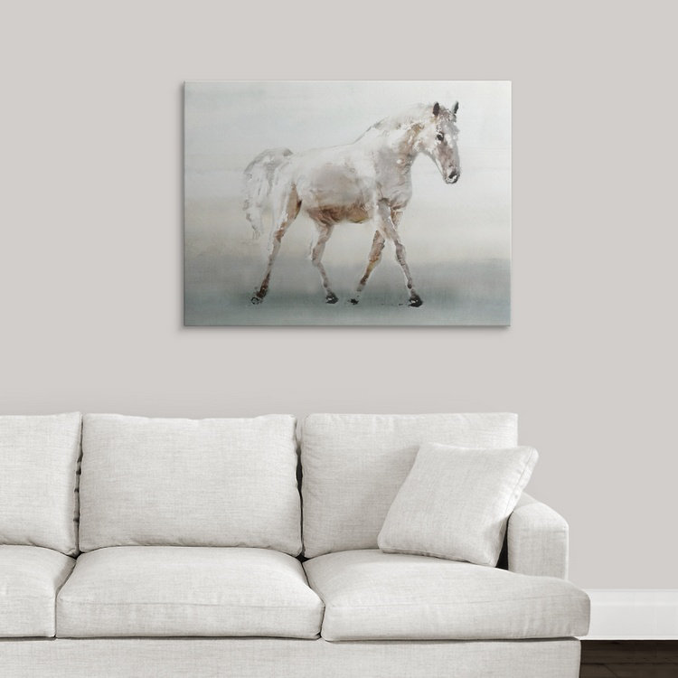 Connley White Horse, Edward Selkirk, reproduction d'art, H 27 po x l 36 po x p 1,5 po, Toile
