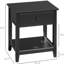 2 tables d'appoint avec tiroir et tablette, noir pour chambre à coucher Spirit Table moderne, tablette de bout