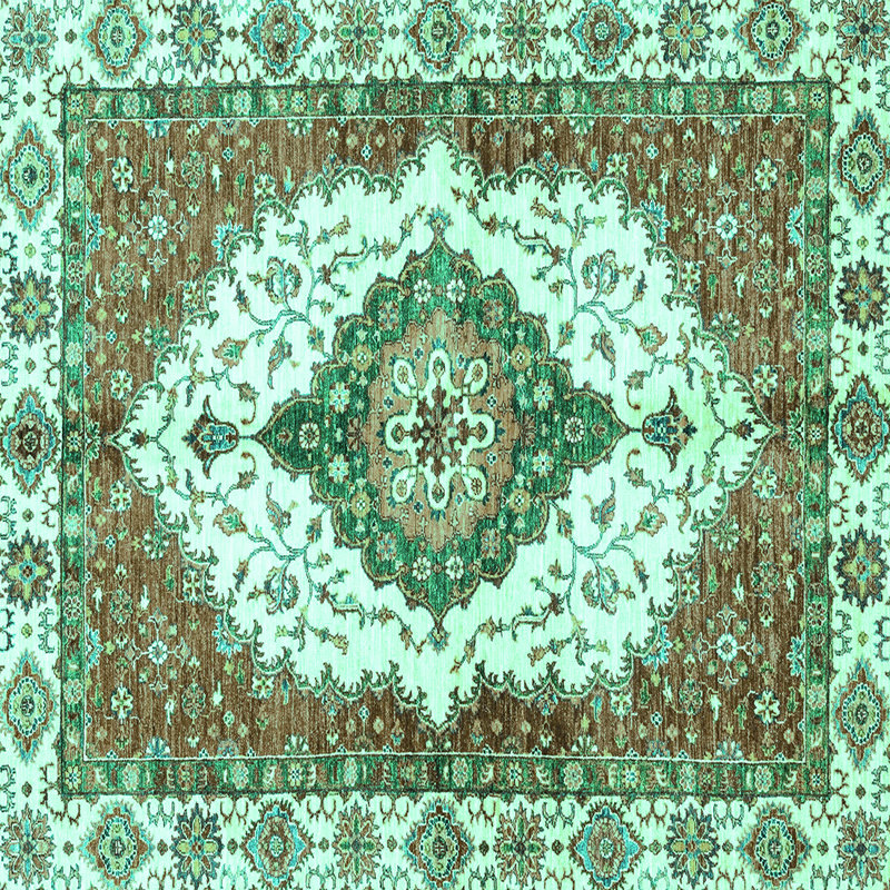 Washable Abstract Indoor Rug, Square 7'