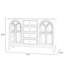 Buffet brun + blanc massif + bois manufacturé + verre