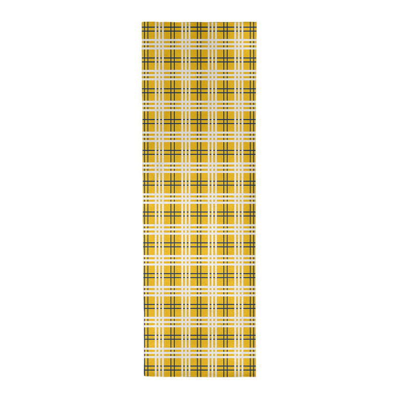 Tapis jaune à carreaux, Tapis de couloir 2 pi 6 po x 8 pi