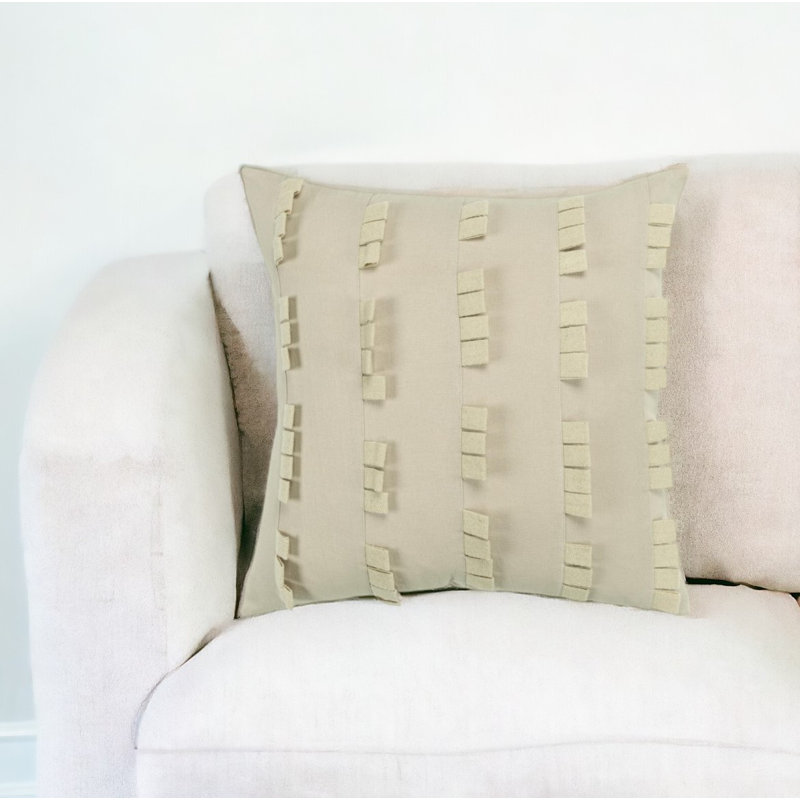 Coussin en coton ivoire 20 po