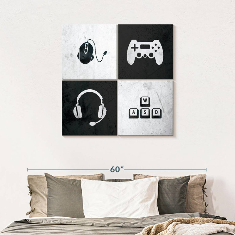 Gamer Essentials 4 pièces, H 38 po x l 38 po x P 1,25 po