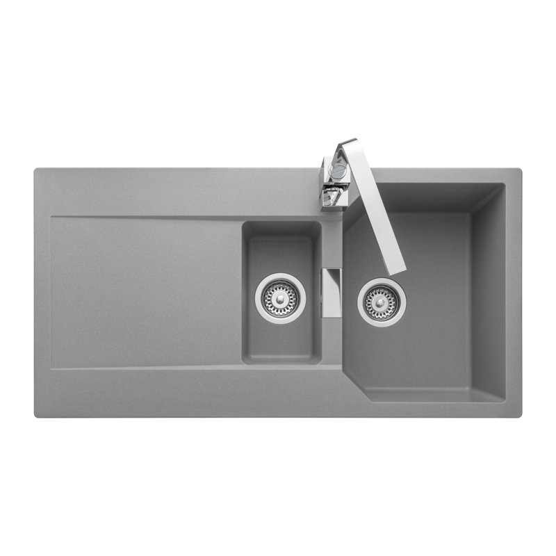 Mayon 1.5 Bowl Inset Kitchen Sink, Dove Grey