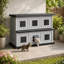 Maison pour chat à deux étages en résine, abri extérieur pour chat avec plateforme-2141732966