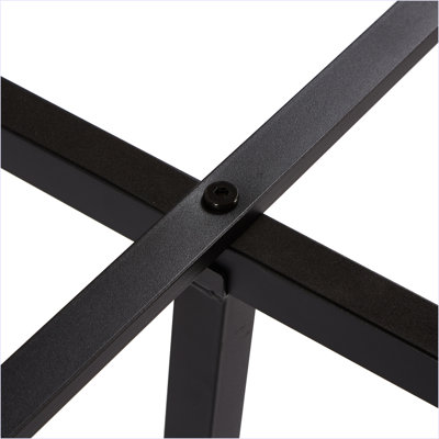 Structure de lit plateforme en métal avec tête et pied de lit en bois avec port USB, lumières DEL