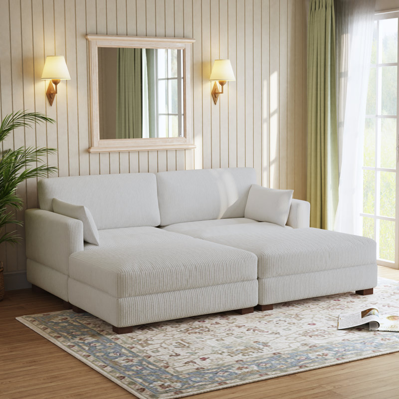 Bentura 221.5Cm Square Arms Modular Sofa, Beige