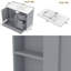 Meuble-lavabo autoportant gris 36 po avec lavabo en céramique, 4 tiroirs et support de rangement latéral-1370870687