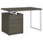 Bureau réversible à 3 tiroirs gris patiné