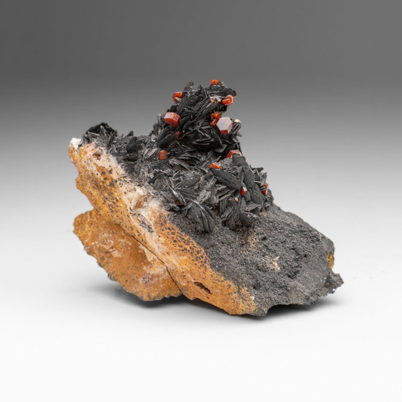 Vanadinite Crystals On Matrix From Mibladen, Atlas Mountains, Khénifra Province, Morocco
