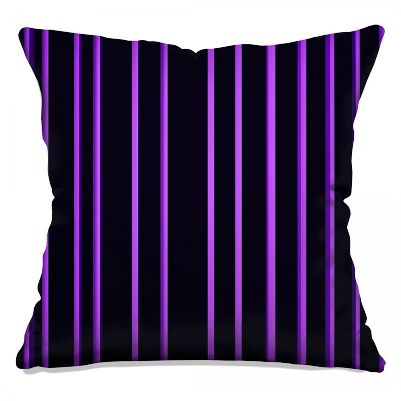 Purple Vertical Stripes Double Sided Throw Pillows, 20 x 20 inches