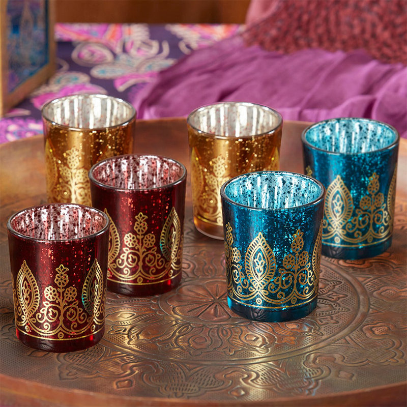 Set of 6 2.5 " Glass Tealight