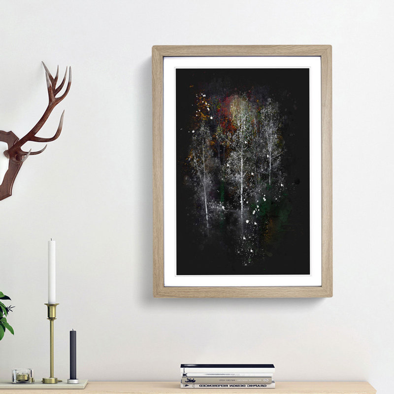 Autumn Trees in Switzerland - Framed Print, 45cm H x 33cm W x 2cm D, Oak Framed