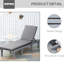 Fauteuil inclinable gris avec dossier et coussin de 4 coussins pour chaise longue d'extérieur