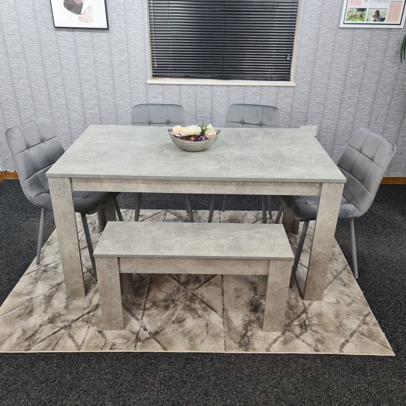 Pinkley 6 - Person Dining Set, Grey, 75cm H x 117cm W x 77cm D