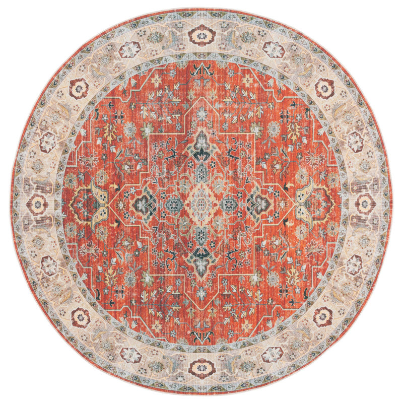 Ramil Performance Machine Washable Oriental Rug, Round 6'