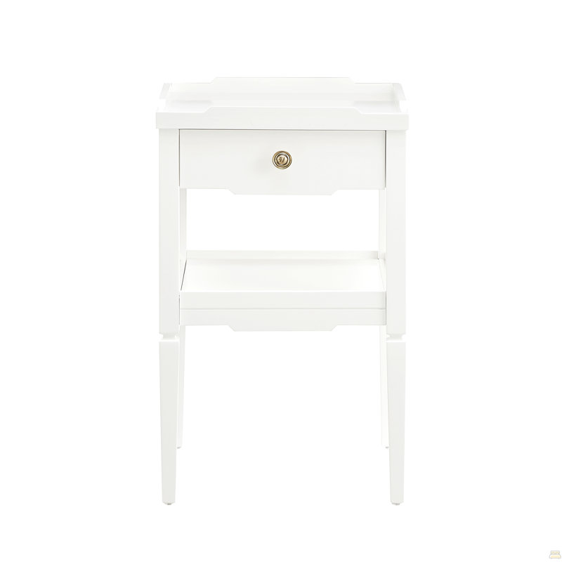 Table de chevet 1 tiroir Foley White, Blanc