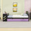 Lit de jour double en bois avec couchette, ports USB et bureau