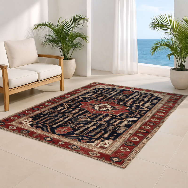 Persian Brown Indoor and Outdoor Area Rug, Rectangle 2' x 3'