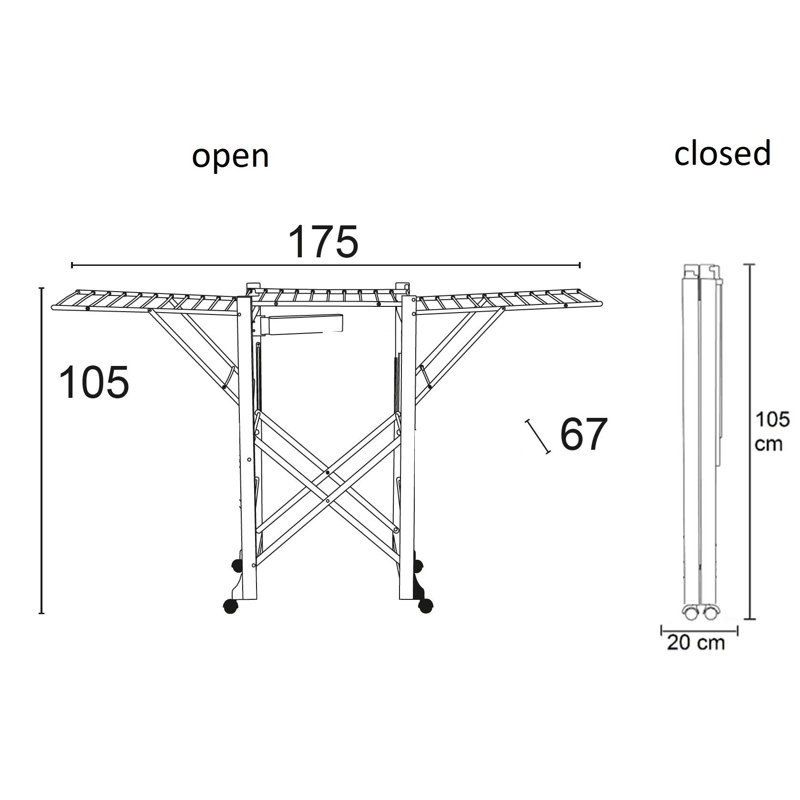 Modesto Wood Foldable Freestanding Drying Rack
