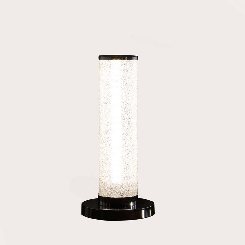 Lampe de table colonne en cristal de sable blanc 13 pouces Illuminari
