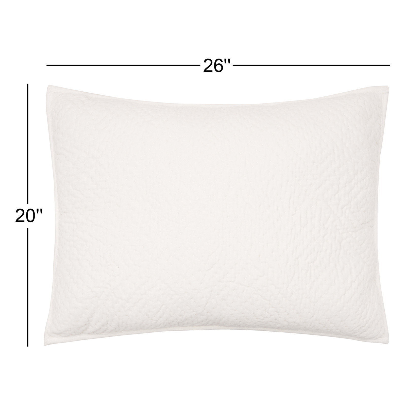 Hope 100% Cotton Ties Sham, Standard, Ivory