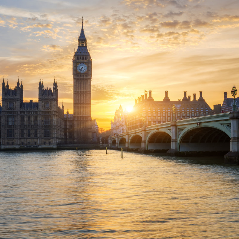 Big Ben Clock Tower by Vwalakte - Wrapped Canvas Print, 76cm H x 76cm W x 3.8cm D