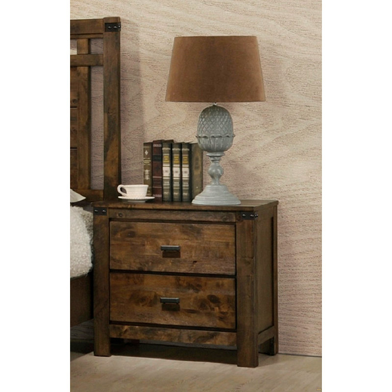 Table de chevet 2 tiroirs 1Pc