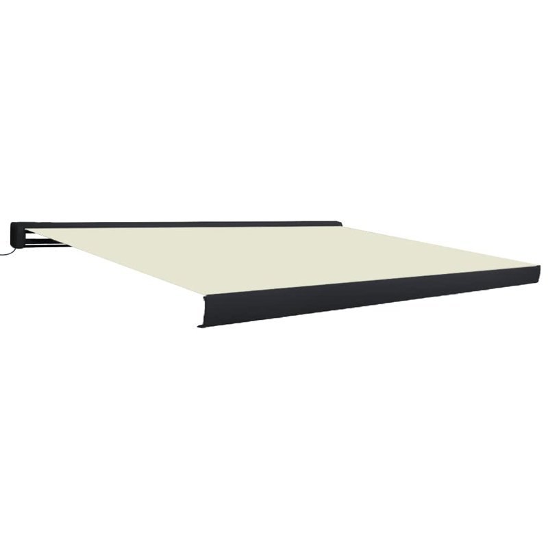 Dakota Fields 350cm W x 250cm D Fabric Cover Motorised Retractable Patio Awning, Cream