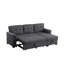 Canapé modulaire réversible 84 po en lin gris foncé avec méridienne de rangement-671171520-671171523