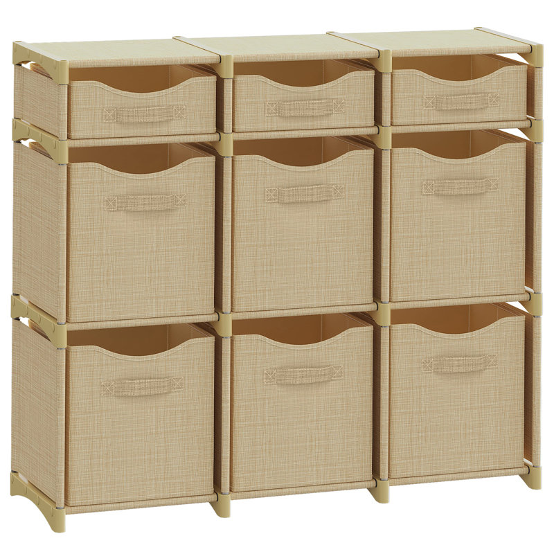 9 casiers de rangement et rangement pour cubes, Beige