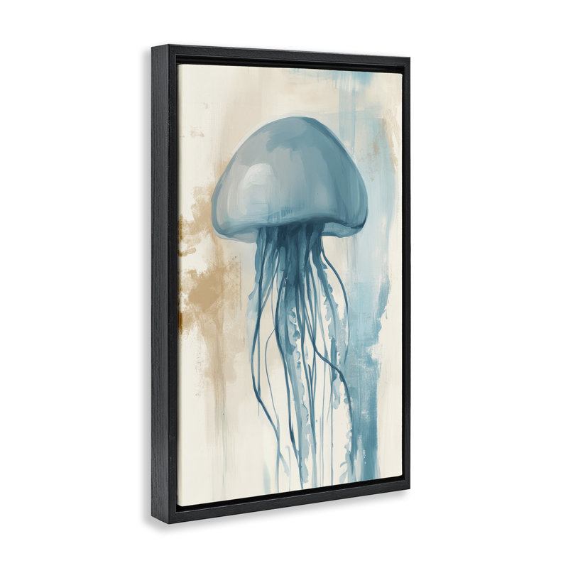 Cadre flottant Ocean Dreams Jellyfish, design par Irena Orlov, Cadre flottant noir de jais, H 25 po x l 17 po