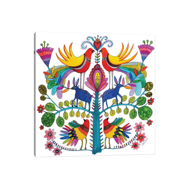 Otomi Love by Sylvie Demers - Painting on Canvas, Wrapped Canvas, 45.72 cm H x 45.72 cm W x 1.91 cm D