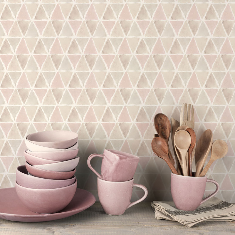 Shaftesbury 10m x 52.8cm Matte Paste the Wall Wallpaper Roll, Pink/Beige