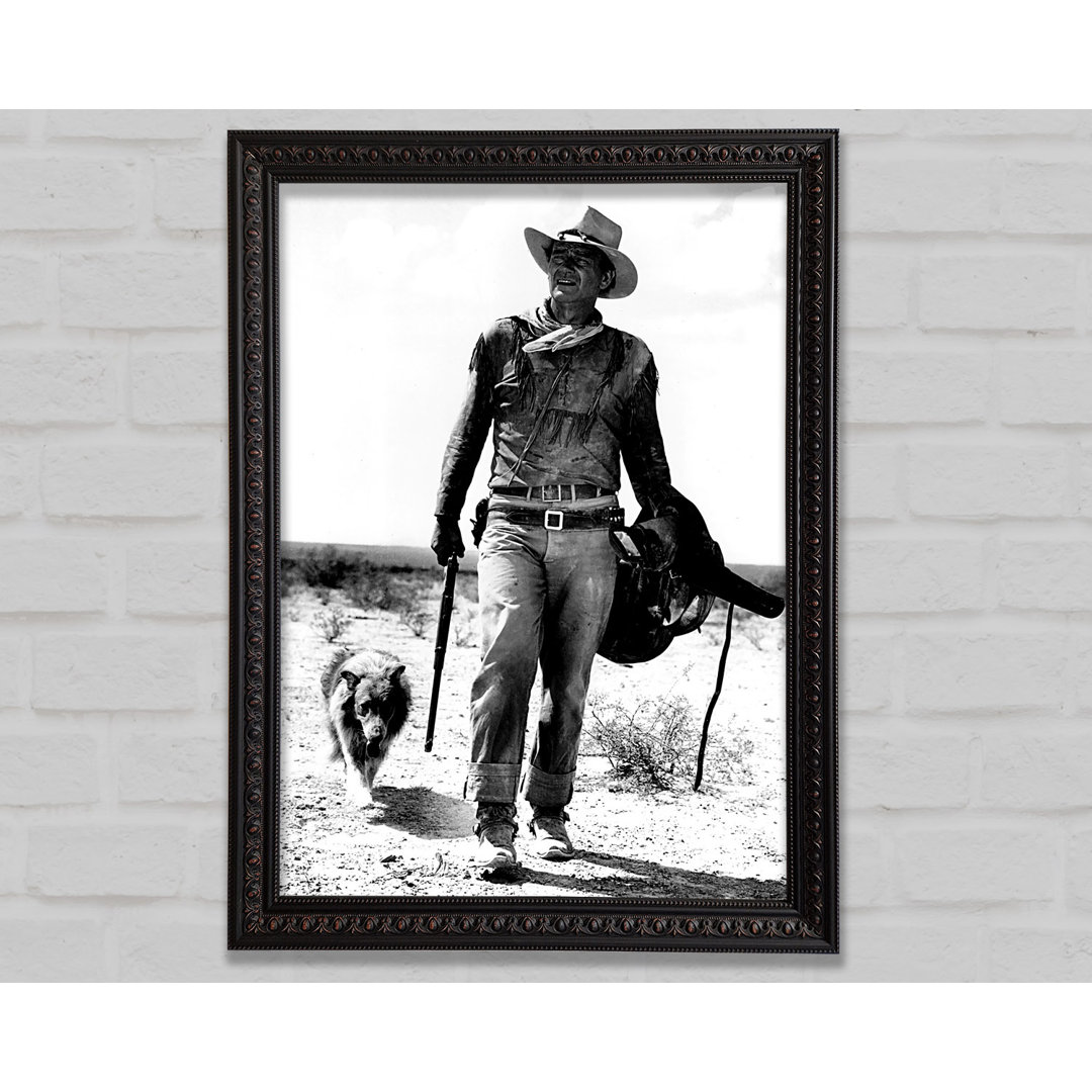 John Wayne mit Hund - Einzelner Bilderrahmen Kunstdrucke