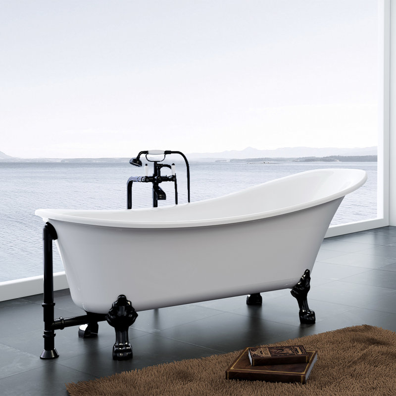 69'' x 28'' Freestanding Soaking Acrylic Bathtub