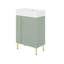 21.6 Inch White Bathroom Vanity And Sink Combo, Single Door Bathroom Vanity With Left Side Storage Shelf-998909851