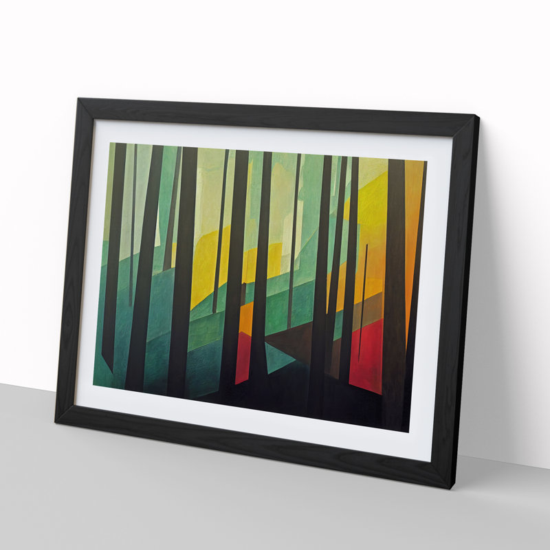 Innovative Abstract Forest - Single Picture Frame Painting, 34cm H x 46cm W x 2cm D, Black