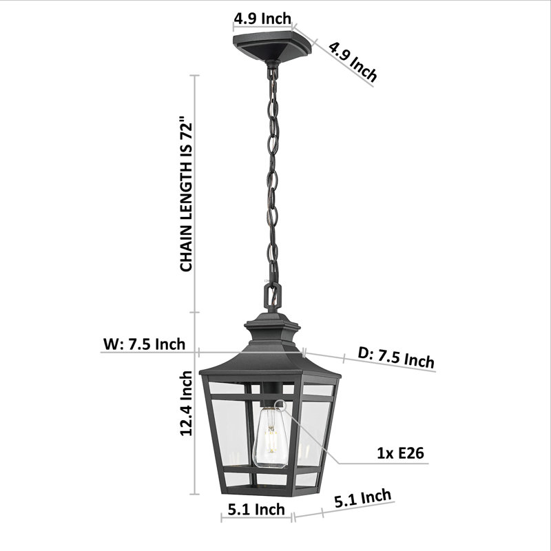 Luminaire suspendu imperméable pour l'extérieur