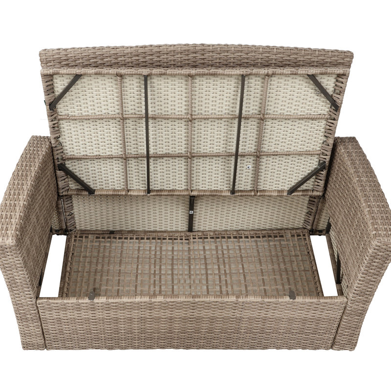 Canapé modulaire moderne 4 pièces avec coussins pour un espace de vie chic en plein air: 4, table basse en verre, Gris
