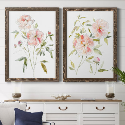 " Sketchbook Cottage Rose I " 2 - Pieces