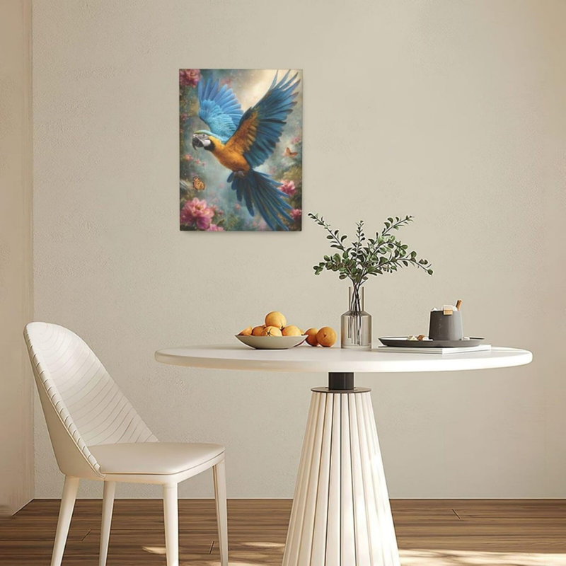 Art mural sur toile 24 "x 32" perroquet