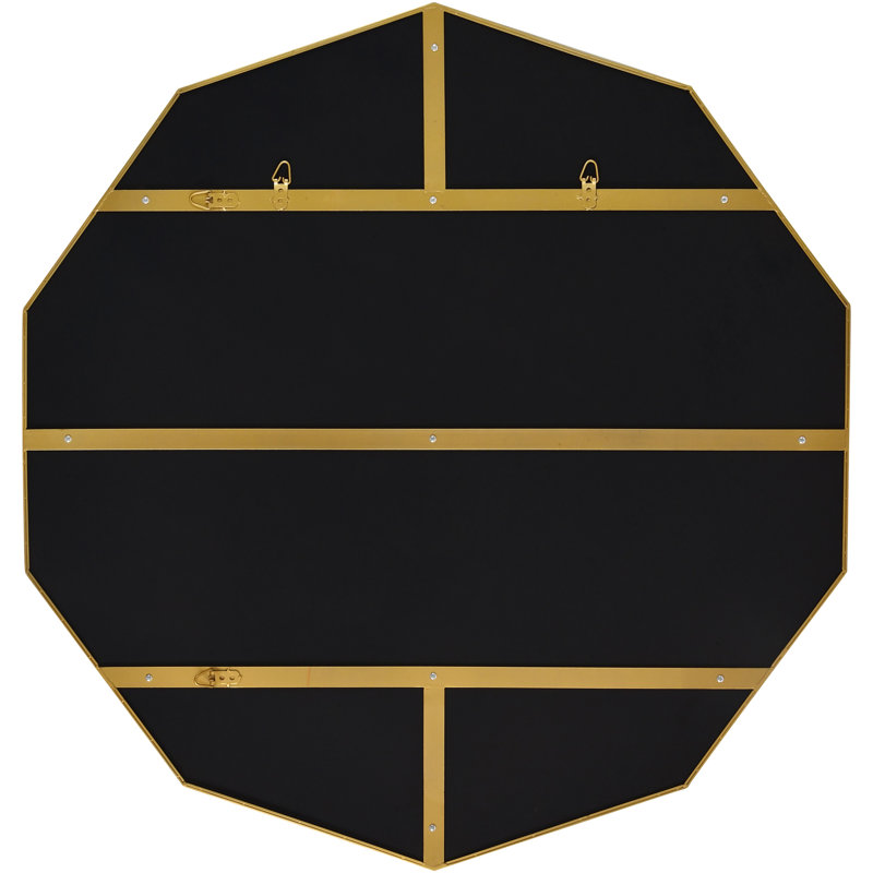 Geometric Antique Brass Octagonal Wall Mirror